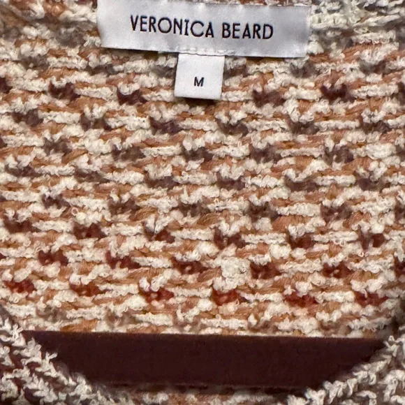 Veronica Beard Brown and Cream Knit Cardigan size M - Picture 6 of 7